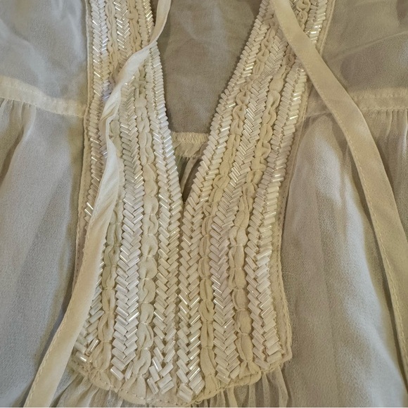 Sperry Sheer Ivory Beaded Top Small - Picture 5 of 5